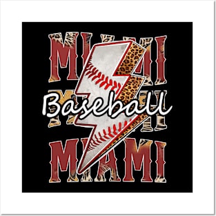 Graphic Baseball Miami Proud Name Team Vintage Posters and Art